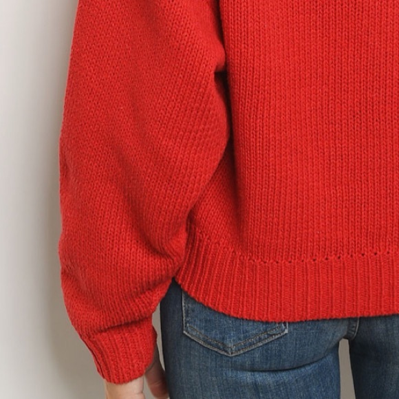 NWT Bold Timeless Red Cozy Long Sleeve Sweater - Picture 4 of 6